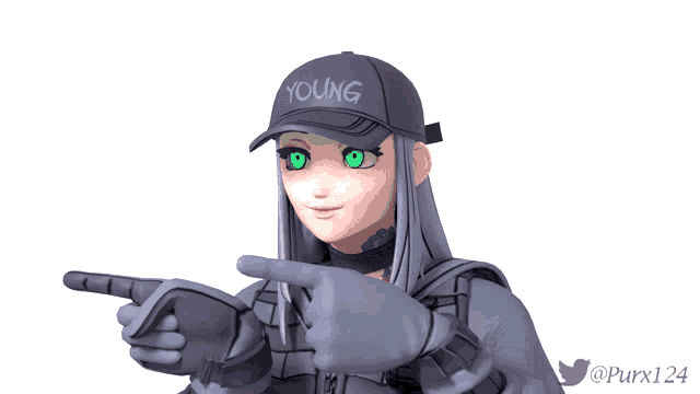 a girl with green eyes is wearing a hat that says young on it