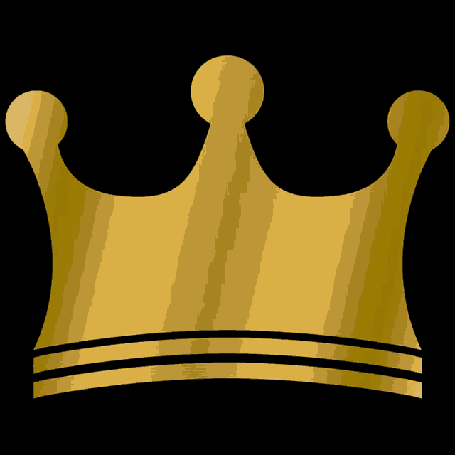 a gold crown with a white stripe on it on a black background