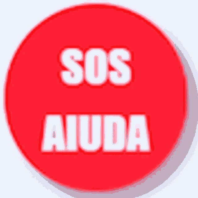 a red button that says sos ajuda and a hand pointing down