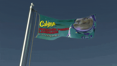 a calypso paradise punch lemonade is being advertised