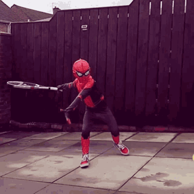 Spiderman Tennis GIF - Spiderman Tennis Forehand GIFs
