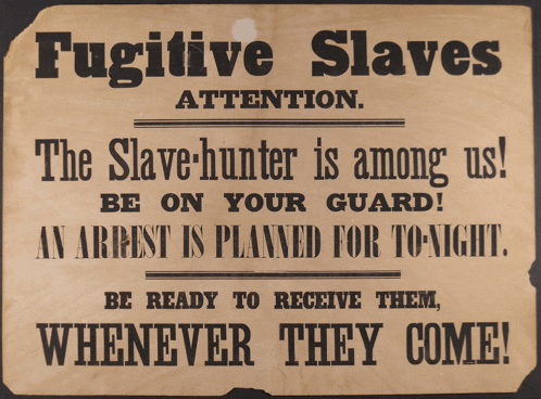 a poster that says fugitive slaves attention