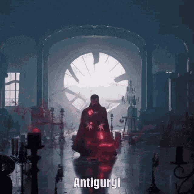 a picture of a man in a cape with the word antigurgi written below him