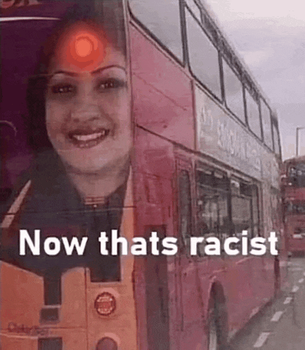 a double decker bus with a picture of a woman on the side of it .