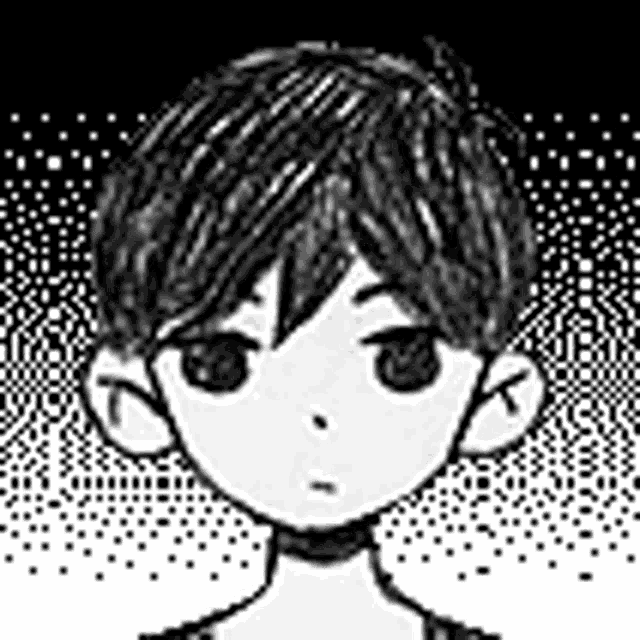 a black and white drawing of a boy 's face with a choker around his neck .