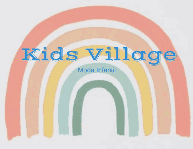 a rainbow with the words kids village moda infantil written below it