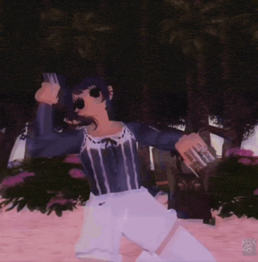 a drawing of a girl drinking from a bottle with the number 48 on the bottom