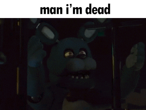 a dark room with the words man i 'm dead on the top