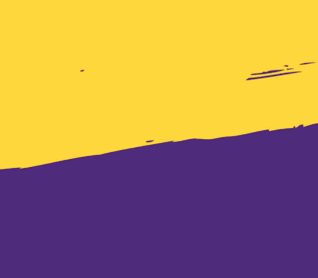 a yellow and purple poster with arabic writing and a woman doing a split