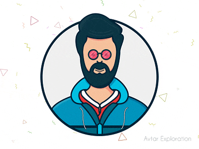 a cartoon drawing of a man with a beard and sunglasses