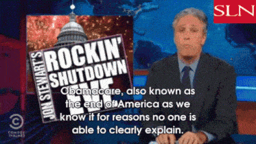 jon stewart 's rockin ' shutdown is being broadcast on sln