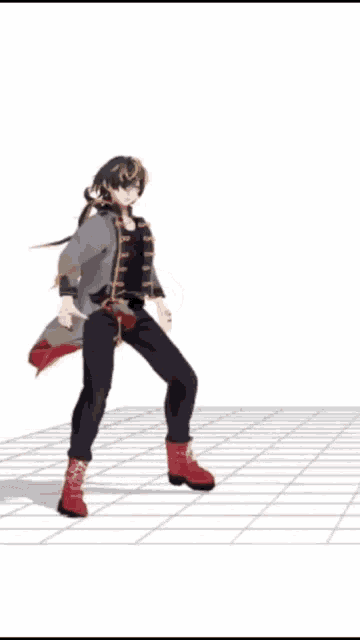a 3d model of a person dancing with a cursor pointing to the arrow pointing to the right
