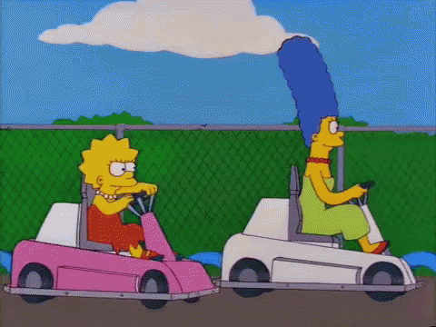 Slow Driver GIF - The Simpsons Race Kart Race GIFs