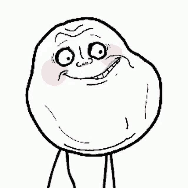 a black and white drawing of a cartoon character making a funny face with a pink cheek .
