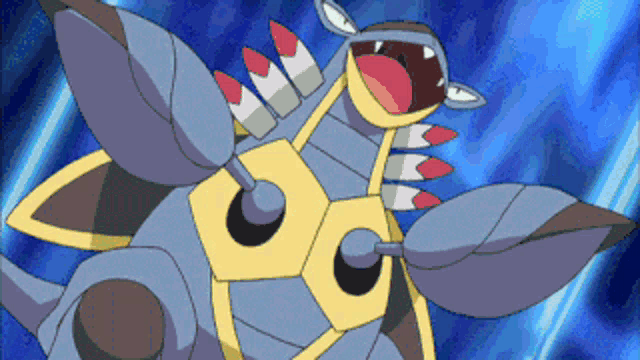 a cartoon drawing of a monster with its mouth open and sharp teeth