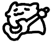 a black and white drawing of a person holding a microphone .