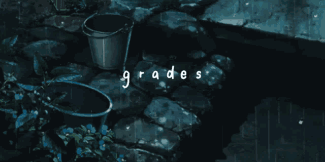 a bucket is pouring water into a pot with the word grades written on it