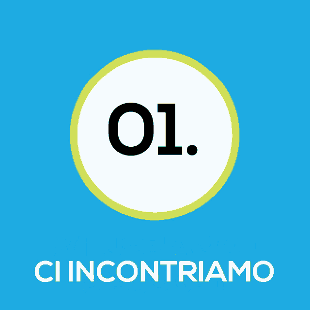 a blue background with a white circle with the number 04 on it