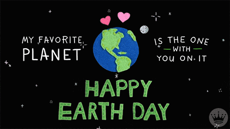 a poster that says happy earth day with a drawing of the earth