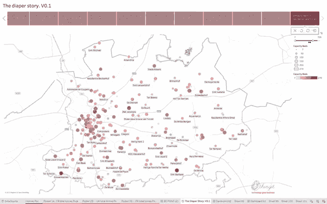 a map showing the diaper story v0.1 is displayed on a computer