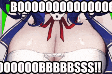 a close up of a woman 's breasts with a skull on her chest and the words booo written on it