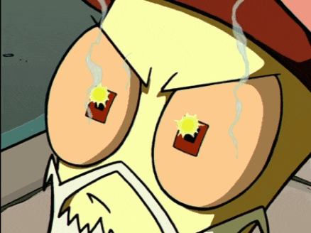 a cartoon drawing of a man with a sun in his eye