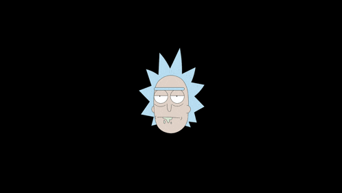 a cartoon of rick from rick and morty with his mouth wide open