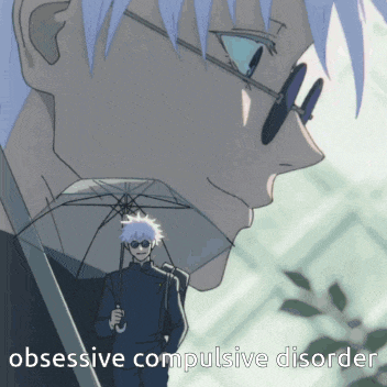 a cartoon of a man holding an umbrella with obsessive compulsive disorder written on the bottom