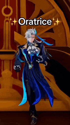 a video game character with the name oratrice on the top