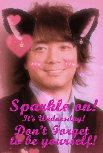 a picture of a man with cat ears and the words sparkle on wednesday