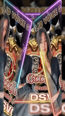 a picture of a woman with the words lid voice greeting written on it