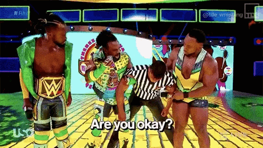 Are You Ok New Day GIF - Are You Ok New Day Wwe GIFs