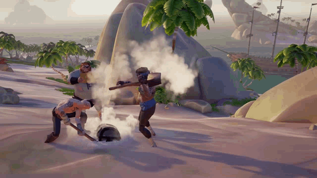 a screenshot of a video game shows a man and a woman