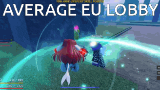a screenshot of a video game with the words average eu lobby at the top
