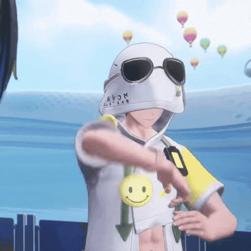 a person wearing sunglasses and a helmet that says avon