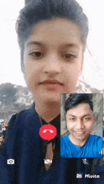 a woman and a man are having a video call on mivita app