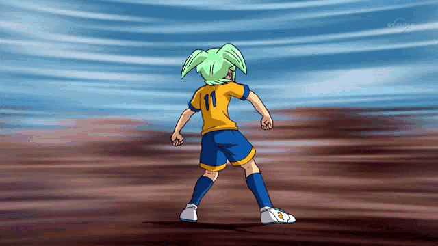 a cartoon character with the number 11 on their jersey