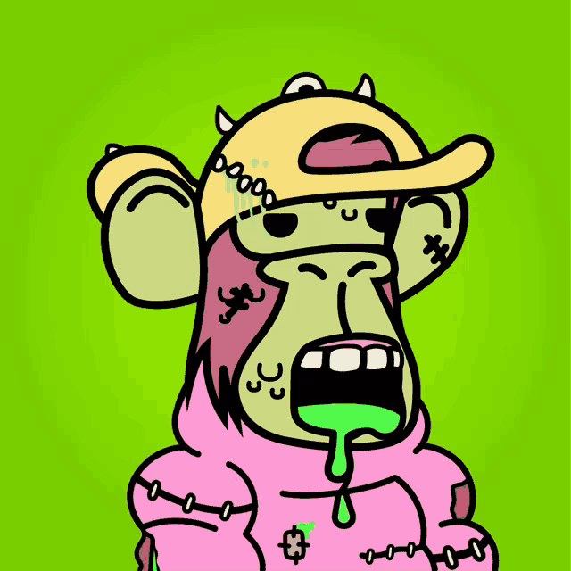 a cartoon drawing of a monkey wearing a hat