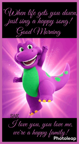 Good Morning Barney GIF - Good Morning Barney Barney The Dinosaur GIFs