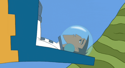 a cartoon of a man in a space suit