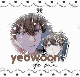 a picture of a boy with the name yeowoon