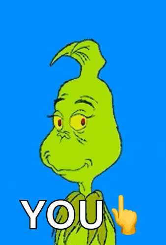 a cartoon of grinch giving a thumbs up sign