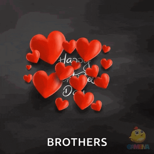 a happy valentine 's day greeting card with red hearts