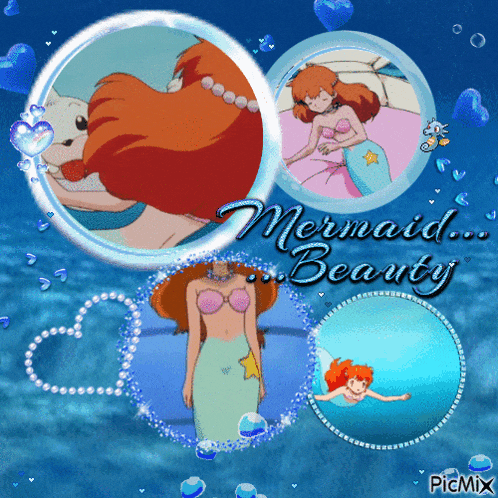 a picture of a mermaid with the words mermaid beauty on the bottom