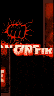 the word fire that is on a red and black background