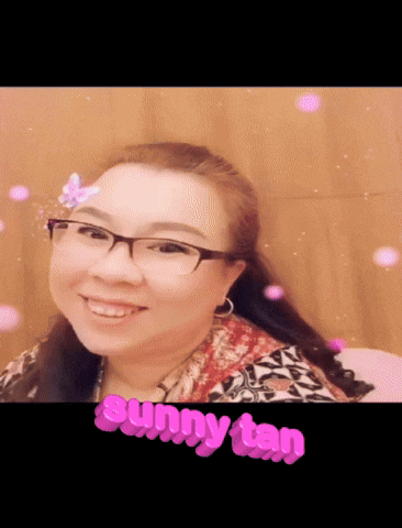 a picture of a woman with the name sunny tan on it