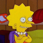 a close up of a cartoon character with a purple backpack on her back