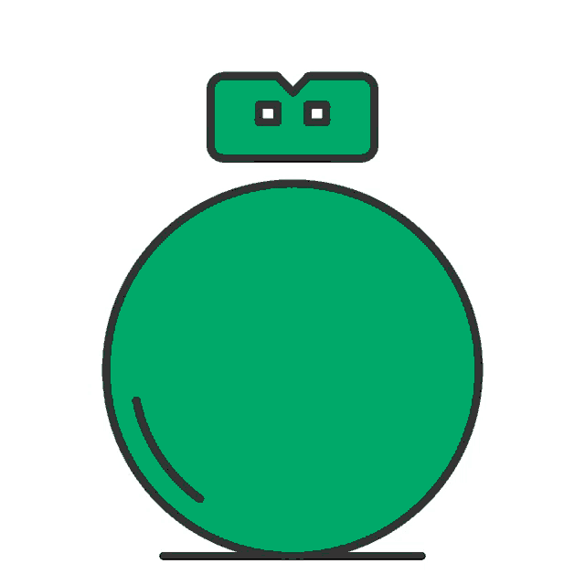an icon of a green circle with a square in the middle