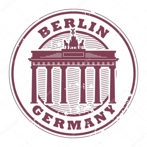 a stamp that says berlin germany with a building in the center