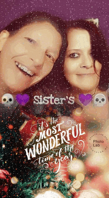 a christmas card that says sister 's on it
